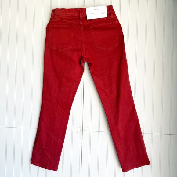 Frame Size 28 Le High Straight Super Stretch Denim Jeans Pant on Burnt Henna NEW - Picture 7 of 7